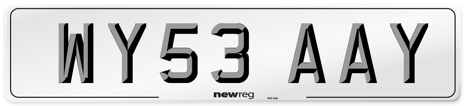 WY53 AAY Number Plate from New Reg